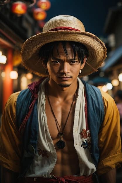 Premium AI Image | one piece luffy cosplay