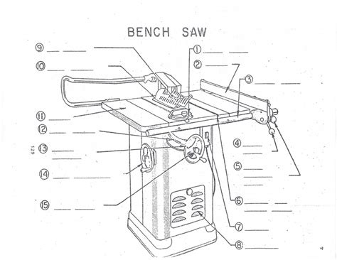 Table saw parts diagram Diagram | Quizlet