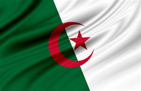 Premium Photo | Algeria flag with fabric texture. Flag of Algeria