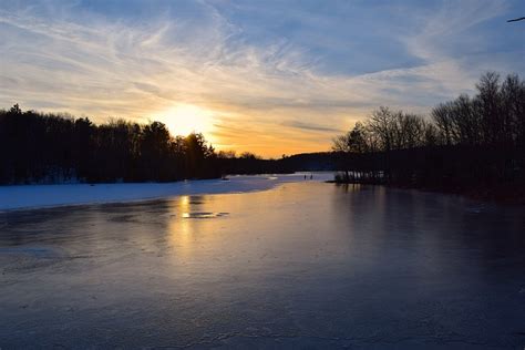 Sunset Lake Winter - Free photo on Pixabay