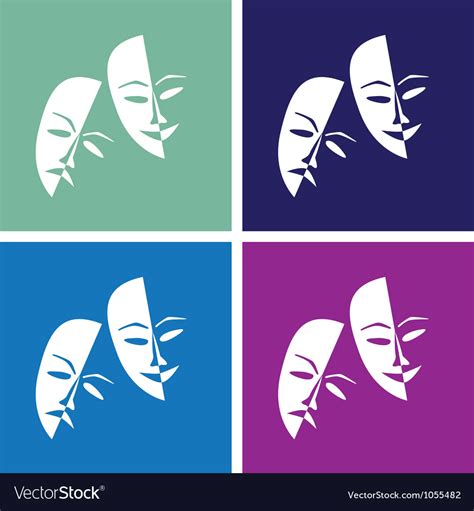 Theater masks Royalty Free Vector Image - VectorStock