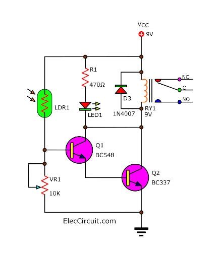 How to make automatic daylight sensor switch Project | Elec circuit.com