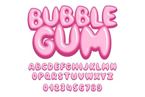 Bubble Gum Font Icons Creative Market