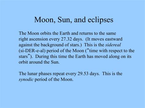 Phases of the moon. Eclipses.