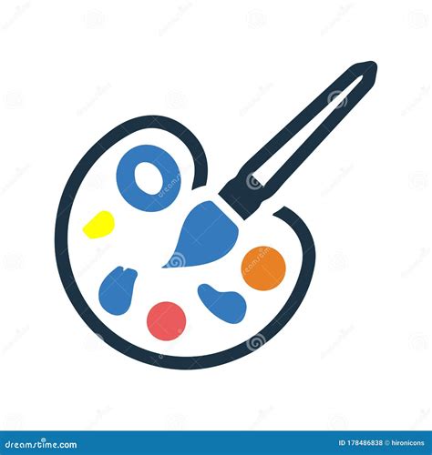 Paintbrush, Color Palette Icon Logo, Art, Graphic Design Stock Vector ...