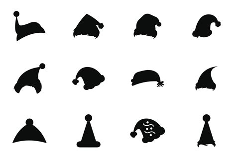 Set of Christmas hat vectors icon 13220854 Vector Art at Vecteezy