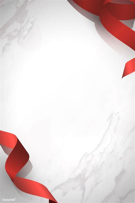 Red ribbon element on gray marble background vector | premium image by ...