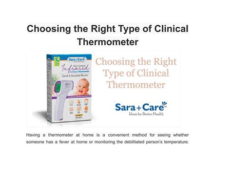 Choosing the Right Type of Clinical Thermometer by Sara Healthcare Pvt ...