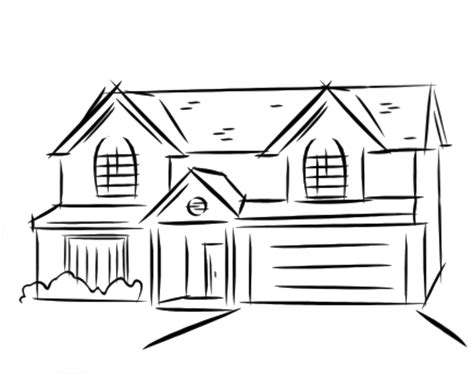 Simple Line Drawing Of A House at PaintingValley.com | Explore ...