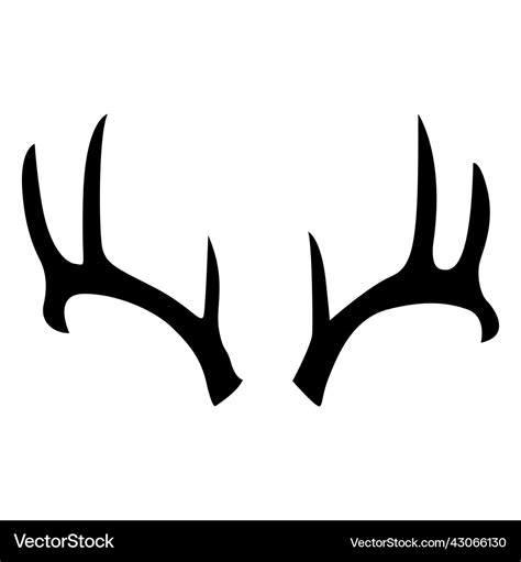 Deer antler silhouette whitetail Royalty Free Vector Image