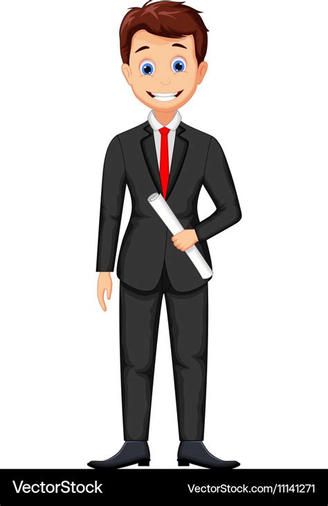 Smiling business man cartoon Royalty Free Vector Image