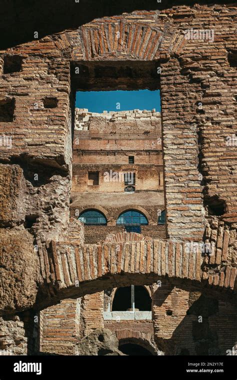 Rome Colosseum Inside Details Stock Photo - Alamy