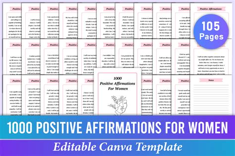 1000 Positive Affirmations For Women | Creative Market