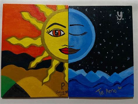 Sun and Moon Canvas Painting