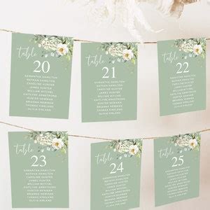 Editable Wedding Seating Cards Template, Wedding Seating Chart Template ...