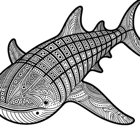 Mindful Whale Shark Coloring Page- 4 Free Printable Pages