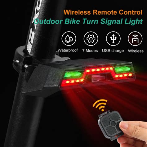 Smart Wireless Bike Turn Signal Lights Rechargeable Bicycle Taillight ...