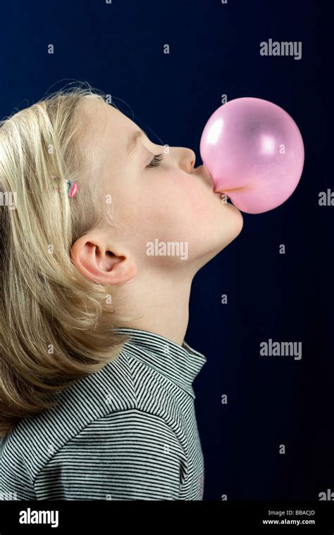 Girl Blowing Bubble Gum High Resolution Stock Photography and Images ...