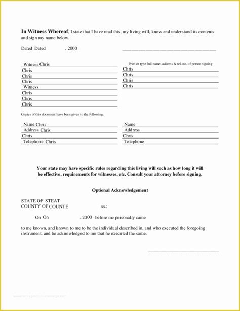 Free Online Will Template Of Last Will and Testament Template ...