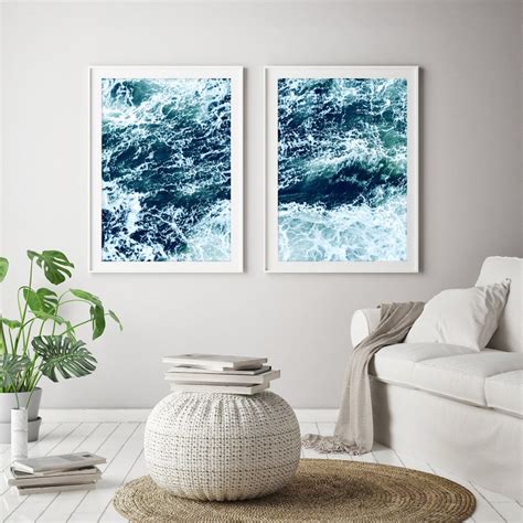 Blue Ocean Wall Art Set of 2 Printables Ocean Print Ocean - Etsy