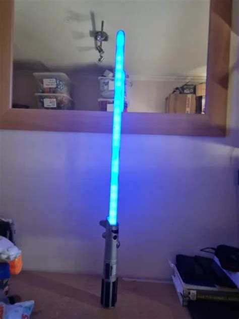 DISNEY STORE STAR Wars Anakin Skywalker Lightsaber Blue Lights Sound FX ...