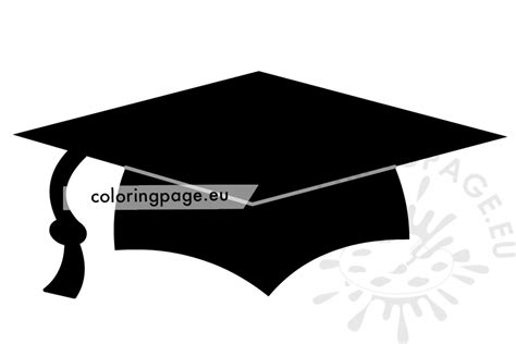 Free Graduation Cap Silhouette – Coloring Page