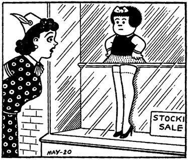 Nancy at stocking sale seen by Aunt Fritzi Nancy comic (12 min ...