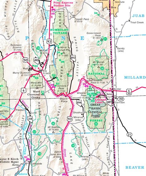 Great Basin area road map - Ontheworldmap.com