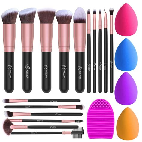 BESTOPE Makeup Brushes 16PCs Makeup Brushes Set with 4PCs Beauty ...