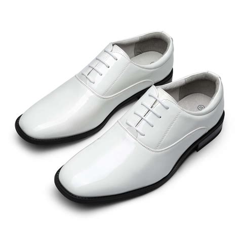 Men's Faux Patent Leather Tuxedo Dress Shoes Classic Lace-up Formal ...