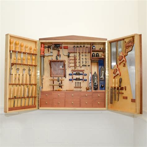 Custom Made Wall-Mounted Tool Cabinet with Hand Tools | EBTH