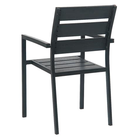 Black Metal Restaurant Patio Arm Chair