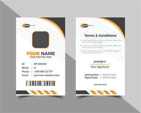 Simple creative business id card design template or Corporate office id ...