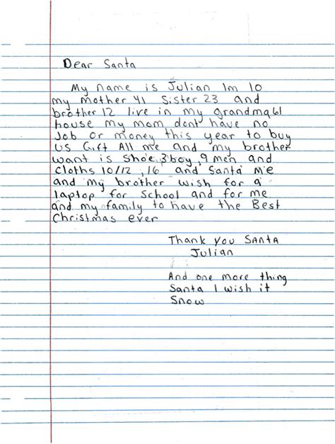 Adopt a letter to Santa and make a child's holiday wish come true.