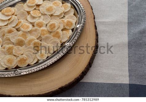 Communion Crackers On Silver Platter Stock Photo (Edit Now) 785312989