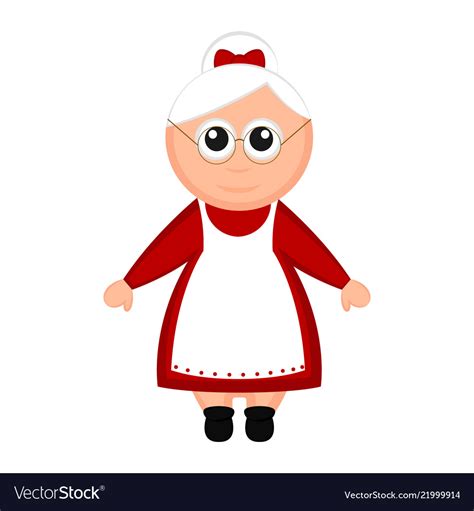 Christmas mrs claus cartoon character Royalty Free Vector