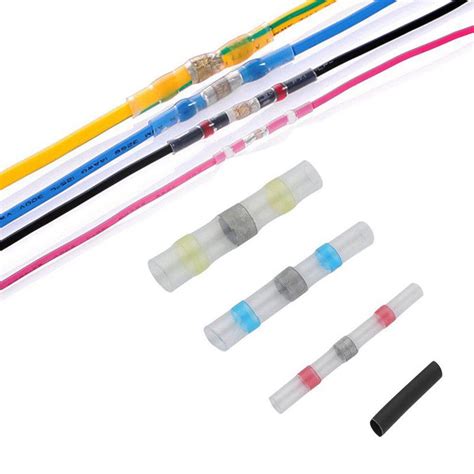 100x Solder Sleeve Heat Shrink Tubing Waterproof AWG 10-26 Wire Splice ...