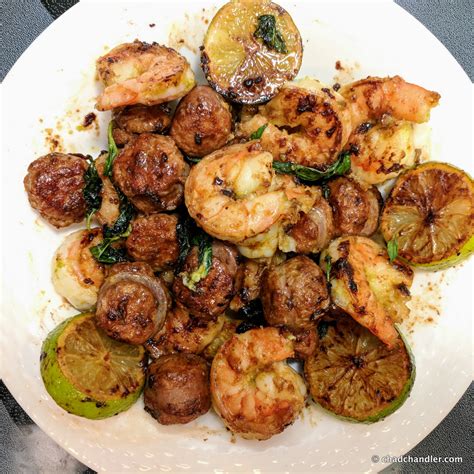 Shrimp & Sausage Stir-Fry With Wilted Basil | Chad Chandler