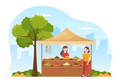 Cartoon Market Background Vector Art, Icons, and Graphics for Free Download