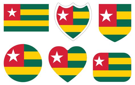 Togo flag. Togo flag shape set 25863309 Vector Art at Vecteezy