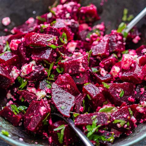 Easy Beet Salad with Feta Cheese Recipe - Happy Foods Tube