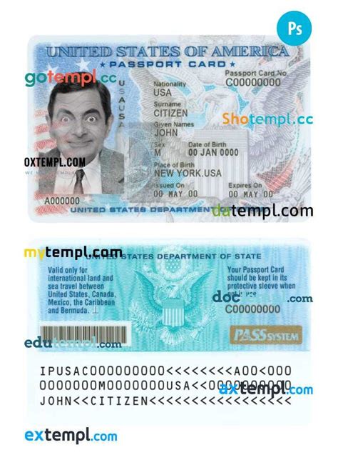 Sample Usa Passport Id Card Template In Psd Format Fully Editable Download By Id Axtempl Medium