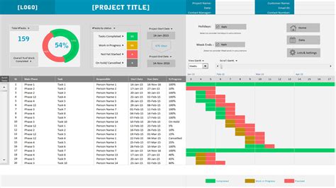 Free Microsoft Excel Project Plan Template - Riset