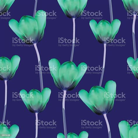 Realistic Tulips Vector Seamless Pattern Stock Illustration - Download ...