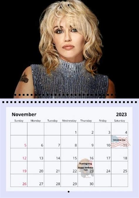 Miley Cyrus 2023 Wall Calendar