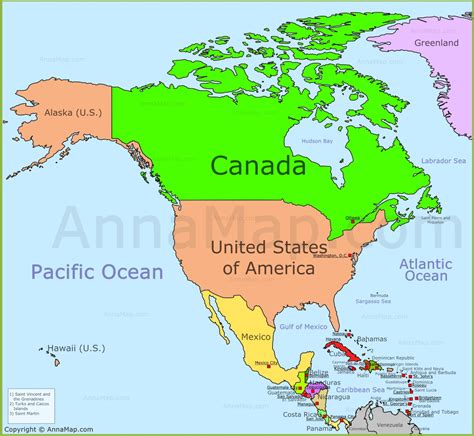 North America Map | Political map of North America with countries ...