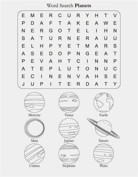 Science Planets Worksheet