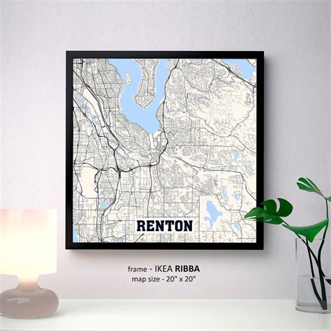 Renton Washington Map Print Renton Square Map Poster Renton | Etsy