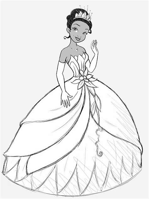 Princess Tiana and The Frog Coloring Pages