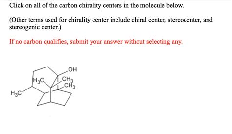 Solved Click on all of the carbon chirality centers in the | Chegg.com